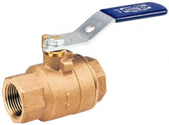 NIBCO - 2" Pipe, Standard Port, Bronze Standard Ball Valve - 2 Piece, Inline - One Way Flow, FNPT x FNPT Ends, Lever Handle, 600 WOG, 150 WSP - Exact Tooling
