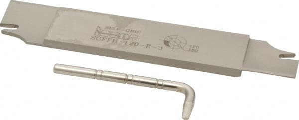 Iscar - 1.2598" Blade Height, 0.2047" Blade Width, 5.9055" OAL, Right Hand Cut, Double End Indexable Cut-Off Blade - 25mm Max Depth of Cut, SGFFH Blade, Self Grip Series - Exact Tooling