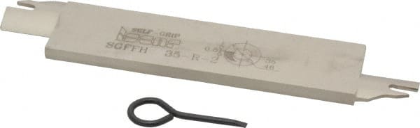 Iscar - 1.2598" Blade Height, 0.2047" Blade Width, 5.9055" OAL, Right Hand Cut, Double End Indexable Cut-Off Blade - 20mm Max Depth of Cut, SGFFH Blade, Self Grip Series - Exact Tooling