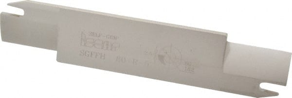 Iscar - 1.2598" Blade Height, 0.2047" Blade Width, 5.9055" OAL, Right Hand Cut, Double End Indexable Cut-Off Blade - 32mm Max Depth of Cut, SGFFH Blade, Self Grip Series - Exact Tooling
