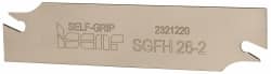 Iscar - 1.0236" Blade Height, 1/16" Blade Width, 4.3307" OAL, Right Hand Cut, Double End Indexable Cut-Off Blade - SGFH Blade, Self Grip Series - Exact Tooling