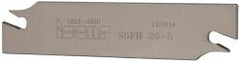 Iscar - 1.0236" Blade Height, 0.1575" Blade Width, 4.3307" OAL, Right Hand Cut, Single End Indexable Cut-Off Blade - SGFH Blade, Self Grip Series - Exact Tooling