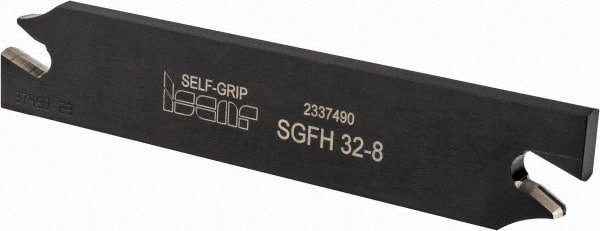 Iscar - 7.4 to 8.5mm Groove Width, Neutral Cut, SGFH Indexable Grooving Blade - GFN-C Insert Style, Series Self-Grip - Exact Tooling