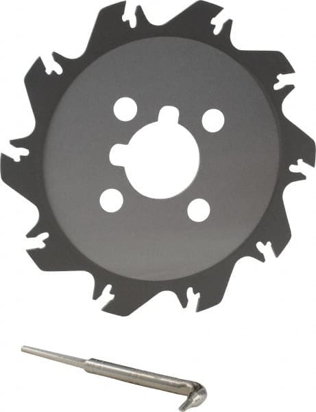 Iscar - Arbor Hole Connection, 1.55" Depth of Cut, 6.3" Cutter Diam, 1-1/2" Hole Diam, 10 Tooth Indexable Slotting Cutter - SGSF Toolholder, GSF. Insert - Exact Tooling