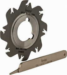 Iscar - Arbor Hole Connection, 0.049" Cutting Width, 0.7" Depth of Cut, 3" Cutter Diam, 1" Hole Diam, 8 Tooth Indexable Slotting Cutter - SGSF Toolholder, GSFN, GSFU Insert - Exact Tooling