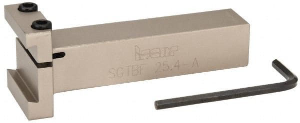 Iscar - Tool Block Style SGTBF, 1.26" Blade Height, 5" OAL, 1.9"& OAH, Indexable Cutoff Blade Tool Block - 1" Shank Height, 1" Shank Width, Reversible, Series Self Grip - Exact Tooling