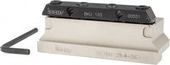 Iscar - Tool Block Style SGTBU, 1.02" Blade Height, 4.33" OAL, 1-3/4" OAH, Indexable Cutoff Blade Tool Block - 1" Shank Height, 1.03" Shank Width, Reversible, Through Coolant, Series Self Grip - Exact Tooling