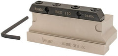 Iscar - Tool Block Style SGTBU, 1.26" Blade Height, 4.33" OAL, 2.1"& OAH, Indexable Cutoff Blade Tool Block - 1-1/4" Shank Height, 1.14" Shank Width, Reversible, Through Coolant, Series Self Grip - Exact Tooling