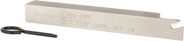 Iscar - SGTF, Left Hand Cut, 1.18" Max Workpc Diam, GFN, GFR Insert, Indexable Cutoff Toolholder - 1/2" Shank Width, 1/2" Shank Height, 4.3" OAL - Exact Tooling
