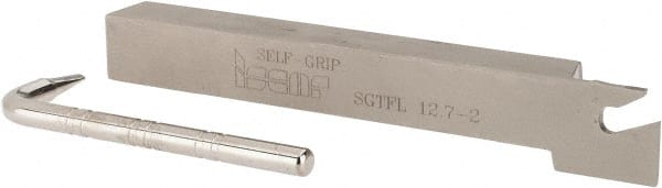 Iscar - SGTF, Left Hand Cut, 1-1/4" Max Workpc Diam, GFN, GFR Insert, Indexable Cutoff Toolholder - 1/2" Shank Width, 1/2" Shank Height, 4.3" OAL - Exact Tooling