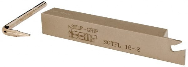 Iscar - SGTF, Left Hand Cut, 1-1/4" Max Workpc Diam, GFN, GFR Insert, Indexable Cutoff Toolholder - 5/8" Shank Width, 5/8" Shank Height, 4-1/2" OAL - Exact Tooling