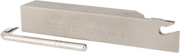 Iscar - SGTF, Left Hand Cut, 2" Max Workpc Diam, GFN, GFR Insert, Indexable Cutoff Toolholder - 3/4" Shank Width, 3/4" Shank Height, 4-1/2" OAL - Exact Tooling