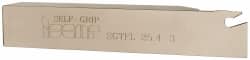 Iscar - SGTF, Left Hand Cut, 2-1/4" Max Workpc Diam, GFN, GFR Insert, Indexable Cutoff Toolholder - 1" Shank Width, 1" Shank Height, 5.9" OAL - Exact Tooling