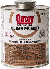 Oatey - 32 oz All Purpose Primer/Cleaner - Clear, Use with PVC - Exact Tooling