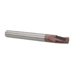 Carmex - 1/8-27 NPT, 1/4" Cutting Diam, 3 Flute, Solid Carbide Helical Flute Thread Mill - Internal/External Thread, 0.39" LOC, 2-1/2" OAL, 1/4" Shank Diam - Exact Tooling
