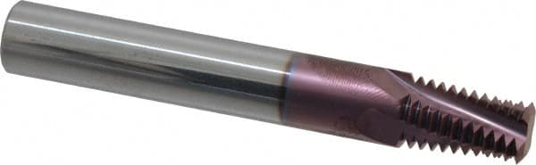 Carmex - 1/2-14 to 3/4-14 NPT, 1/2" Cutting Diam, 4 Flute, Solid Carbide Helical Flute Thread Mill - Internal/External Thread, 0.82" LOC, 3-1/2" OAL, 1/2" Shank Diam - Exact Tooling