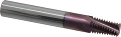 Carmex - 1/2-14 to 3/4-14 NPT, 1/2" Cutting Diam, 4 Flute, Solid Carbide Helical Flute Thread Mill - Internal/External Thread, 0.82" LOC, 3-1/2" OAL, 1/2" Shank Diam - Exact Tooling
