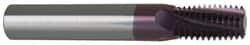 Carmex - 1 - 11-1/2 to 2 - 11-1/2 NPT, 5/8" Cutting Diam, 4 Flute, Solid Carbide Helical Flute Thread Mill - Internal/External Thread, 1.09" LOC, 4" OAL, 5/8" Shank Diam - Exact Tooling