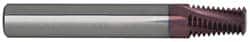 Carmex - 1/2-14 to 3/4-14 NPTF, 1/2" Cutting Diam, 4 Flute, Solid Carbide Helical Flute Thread Mill - Internal/External Thread, 0.82" LOC, 3-1/2" OAL, 1/2" Shank Diam - Exact Tooling