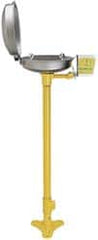 Bradley - Pedestal Mount, Stainless Steel Bowl, Eyewash Station - 1/2" Inlet, 30 psi Flow, 0.4 GPM Flow Rate - Exact Tooling