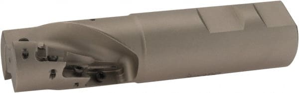 Iscar - 1" Cut Diam, 1.47" Max Depth of Cut, 1" Shank Diam, 4-1/4" OAL, Indexable Square Shoulder End Mill - AP.T 1003.. Inserts, Weldon Shank, 90° Lead Angle, Series Helimill - Exact Tooling