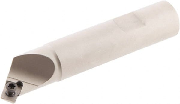 Iscar - 45° Lead Angle, 0.91" Max Cut Diam, 0.472" Min Cut Diam, 0.22" Max Depth of Cut, Indexable Chamfer and Angle End Mill - 1 Insert, SDMT-AD-N Insert Style, 3.94" Overall Length, Straight Shank, 45° Included Angle - Exact Tooling