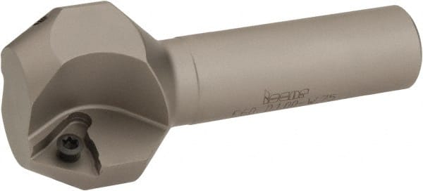Iscar - 60° Lead Angle, 1.56" Max Cut Diam, 1" Min Cut Diam, 0.48" Max Depth of Cut, Indexable Chamfer and Angle End Mill - 3.54" Overall Length, Straight Shank - Exact Tooling
