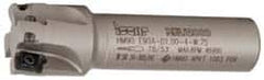 Iscar - 1" Cut Diam, 0.394" Max Depth of Cut, 3/4" Shank Diam, 3.38" OAL, Indexable Square Shoulder End Mill - AP..1003.., HM90 AP..1003.. Inserts, Weldon Shank, 90° Lead Angle, Series Heli2000 - Exact Tooling