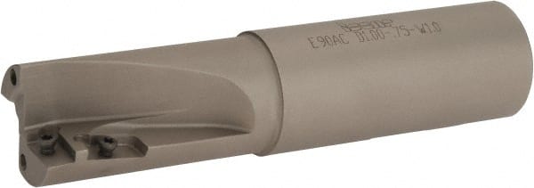 Iscar - 1" Cut Diam, 3/4" Max Depth of Cut, 1" Shank Diam, 4.33" OAL, Indexable Square Shoulder End Mill - AP.T 1003.. Inserts, Weldon Shank, 90° Lead Angle, Series Helimill - Exact Tooling