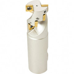 Iscar - 0.31" Cut Diam, 0.22" Max Depth of Cut, 1/2" Shank Diam, 2-3/4" OAL, Indexable Square Shoulder End Mill - Weldon Shank, 90° Lead Angle, Series Heliquad - Exact Tooling