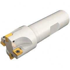 Iscar - 1/2" Cut Diam, 0.22" Max Depth of Cut, 1/2" Shank Diam, 2-3/4" OAL, Indexable Square Shoulder End Mill - Weldon Shank, 90° Lead Angle, Series Heliquad - Exact Tooling