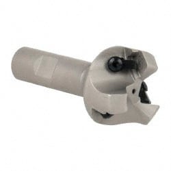 Iscar - 45° Lead Angle, 1.8" Max Cut Diam, 1-1/4" Min Cut Diam, 0.236" Max Depth of Cut, Indexable Chamfer and Angle End Mill - 3 Inserts, SE.N/R 12.. Insert Style, 3-1/2" Overall Length, Straight Shank - Exact Tooling