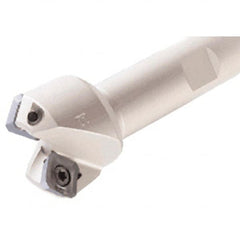 Iscar - 45° Lead Angle, 1.76" Max Cut Diam, 0.26" Max Depth of Cut, Indexable Chamfer and Angle End Mill - 3 Inserts, SEKT 12.., SEMT 12.. Insert Style, 4" Overall Length, Straight Shank - Exact Tooling