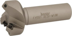 Iscar - 45° Lead Angle, 2" Max Cut Diam, 1-1/2" Min Cut Diam, 0.26" Max Depth of Cut, Indexable Chamfer and Angle End Mill - 3 Inserts, SE.. 1204, SE.. 12T3.. Insert Style, 4" Overall Length, Straight Shank - Exact Tooling