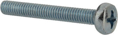Value Collection - M4x0.70, 30mm Length Under Head Phillips Drive Machine Screw - Pan Head, Grade 4.8 Steel, Zinc-Plated Finish, Without Washer - Exact Tooling
