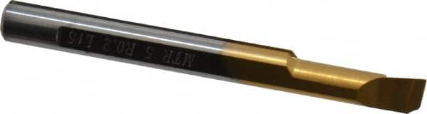 Carmex - 0.2" Min Bore Diam, 0.59" Max Bore Depth, 5mm Shank Diam, Boring Bar - 0.008" Corner Radius, Right Hand Cut, Solid Carbide, Bright Finish - Exact Tooling