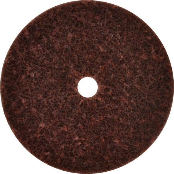 3M - 3" Diam, 1/4" Face Width, 3/8" Center Hole, Medium Grade, Aluminum Oxide Deburring Wheel - Unitized, Medium Density 5 Grade, 12,500 RPM - Exact Tooling