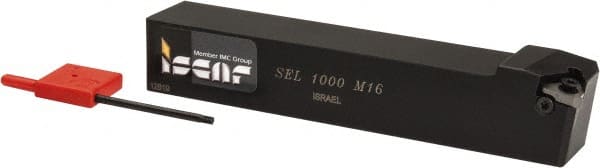 Iscar - External Thread, Left Hand Cut, 1" Shank Width x 1" Shank Height Indexable Threading Toolholder - 6" OAL, M 16 Insert Compatibility, SE Toolholder, Series SEL - Exact Tooling