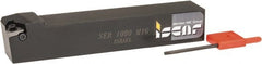 Iscar - External Thread, Right Hand Cut, 1" Shank Width x 1" Shank Height Indexable Threading Toolholder - 6" OAL, M 16 Insert Compatibility, SE Toolholder, Series SER - Exact Tooling