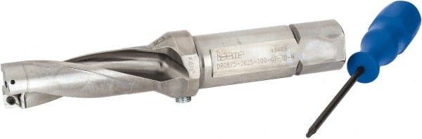 Iscar - 2.63" Max Drill Depth, 3xD, 7/8" Diam, Indexable Insert Drill - 2 Inserts, 1" Shank Diam, Straight Shank - Exact Tooling