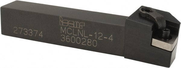 Iscar - MCLN, Left Hand Cut, 5° Lead Angle, 3/4" Shank Height x 3/4" Shank Width, Negative Rake Indexable Turning Toolholder - 5" OAL, CN..43.. Insert Compatibility, Series Isoturn - Exact Tooling