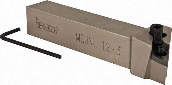Iscar - MDJN, Left Hand Cut, 93° Lead Angle, 3/4" Shank Height x 3/4" Shank Width, Negative Rake Indexable Turning Toolholder - 4-1/2" OAL, DNMG 33.. Insert Compatibility, Series Isoturn - Exact Tooling