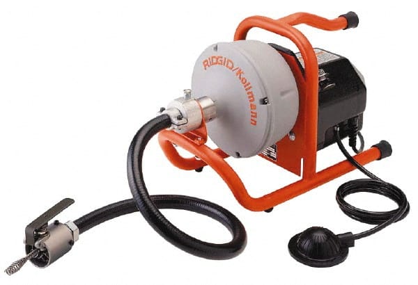 Ridgid - Electric Battery Drain Cleaning Machine - For 3/4" to 2" Pipe, 35' Cable - Exact Tooling