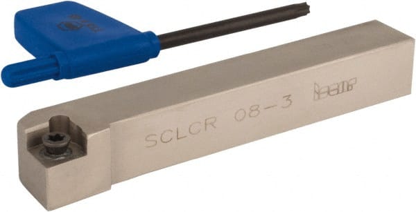 Iscar - SCLC, Right Hand Cut, 1/2" Shank Height x 1/2" Shank Width, Neutral Rake Indexable Turning Toolholder - 3-1/2" OAL, CC.T 3 Insert Compatibility, Series Isoturn - Exact Tooling