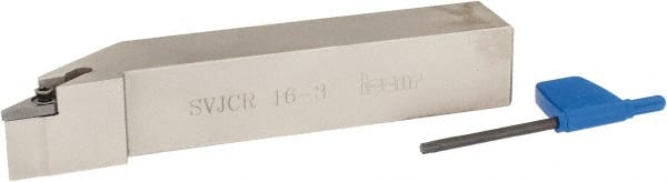 Iscar - SVJC, Right Hand Cut, 3° Lead Angle, 1" Shank Height x 1" Shank Width, Neutral Rake Indexable Turning Toolholder - 6" OAL, VC..33.. Insert Compatibility, Series Isoturn - Exact Tooling