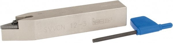Iscar - SVVC, Neutral Cut, 0° Lead Angle, 3/4" Shank Height x 3/4" Shank Width, Neutral Rake Indexable Turning Toolholder - 4-1/2" OAL, VB..33. Insert Compatibility, Series Isoturn - Exact Tooling