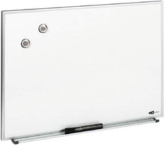 Quartet - 16" High x 23" Wide Enameled Steel Magnetic Marker Board - Aluminum Frame, 1-1/4" Deep, Includes Accessory Tray/Rail, One Dry-Erase Marker & Magnets & Mounting Kit - Exact Tooling