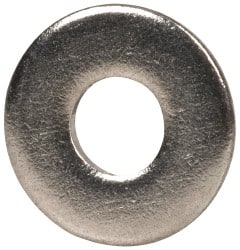 Value Collection - #4 Screw, Grade 316 Stainless Steel Standard Flat Washer - 1/8" ID x 5/16" OD, 0.031" Thick, Plain Finish - Exact Tooling