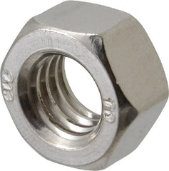 Value Collection - 7/16-14 UNC Stainless Steel Right Hand Hex Nut - 11/16" Across Flats, 3/8" High, Uncoated - Exact Tooling