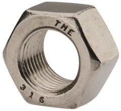 Value Collection - 1/2-20 UNF Stainless Steel Right Hand Hex Nut - 3/4" Across Flats, 7/16" High, Uncoated - Exact Tooling